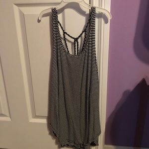 Black and white striped tank